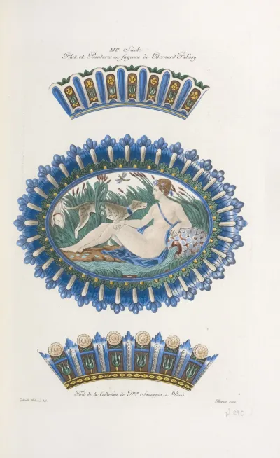 Xvie Siecle Plat Et Bordures En Fayence De Bernard Palissy