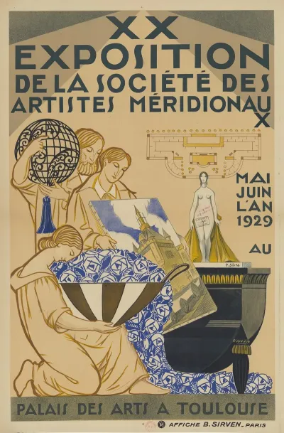 Xx Exposition De La Societe Des Artistes Meridionaux Mai Juin Lan 1929 Au Palais Des Arts A Toulouse