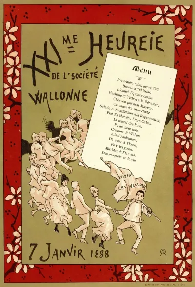 Xxiieme Heureie De Lsociete Wallonne Menu Du Vingt Et Unieme Banquet De La Societe De Langue Et De Litterature Wallonnes Du 7 Janvier 1888