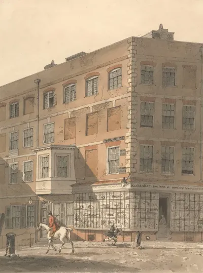 York House The Corner Of Villiers Street And The Strand With Richardsons Ancient And Modern Print Warehouse In The Foreground