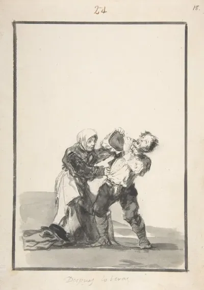 Youll See Later A Man Drinking A Woman Trying To Stop Him