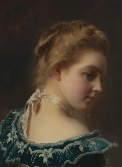 Young Beauty In A Green Dress