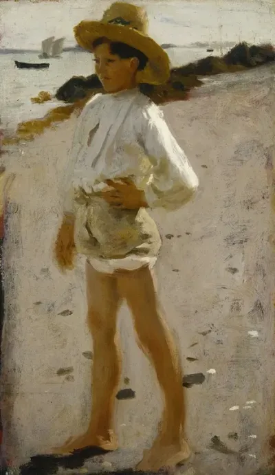 Young Boy On The Beach Sketch For Oyster Gatherers Of Cancale