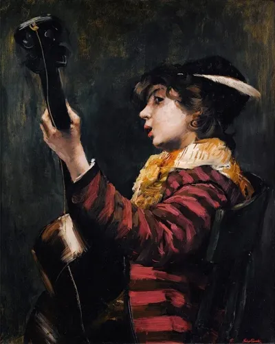 Young Boy Playing The Guitare