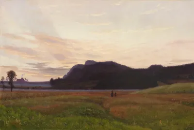 Young Couple In The Blooming Clover Field