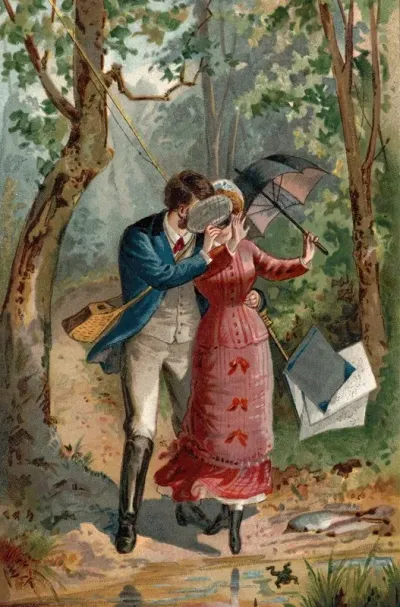 Young Couple In The Woods
