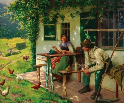 Young Farming Couple In Upper Bavaria