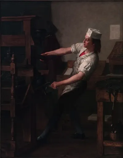 Young Franklin At The Press