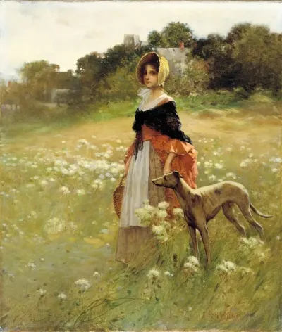 Young Girl And Dog