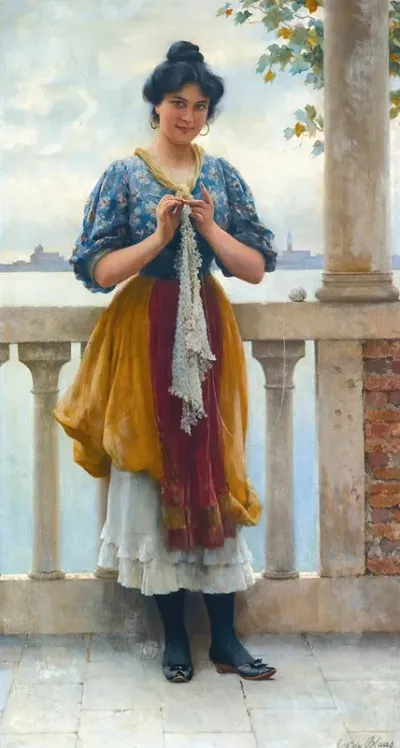 Young Girl Before The Lagoon Venice