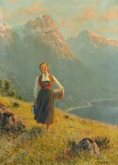 Young Girl By A Fjord