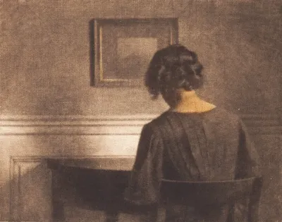 Young Girl By A Semi Circular Table