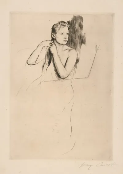 Young Girl Fixing Her Hair No 2