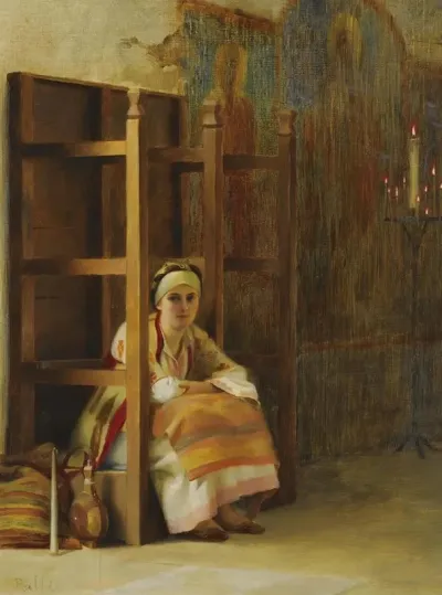 Young Girl In A Greek Church