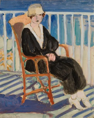 Young Girl On A Balcony Over The Ocean Jeune Fille Au Balcon Sur La Mer