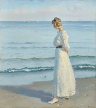 Young Girl On Skagen Soenderstrand Ung Pige Pa Skagen Sonderstrand