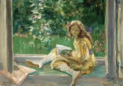 Young Girl Reading By A Window
