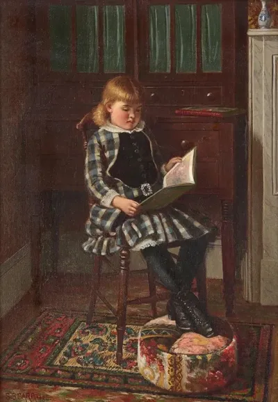 Young Girl Seated In An Interior