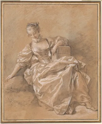 Young Girl With A Bird Cage