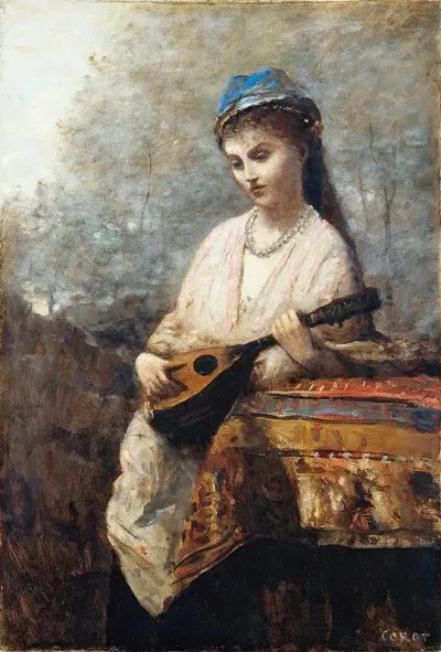 Young Girl With A Mandolin