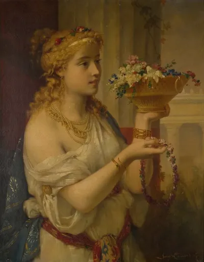 Young Girl With Flowers