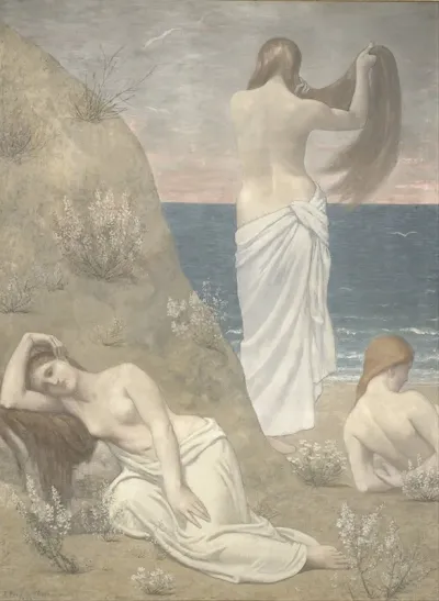 Young Girls By The Seaside