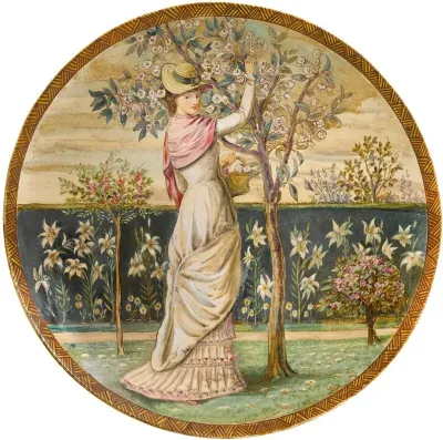 Young Lady Gathering Blossom