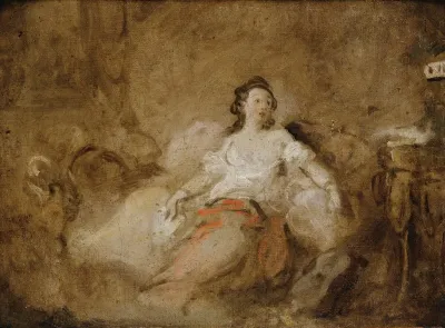 Young Lady Wearing A Negligee In An Interior