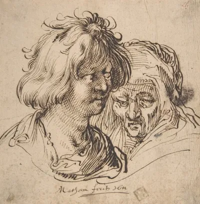 Young Man And Old Woman