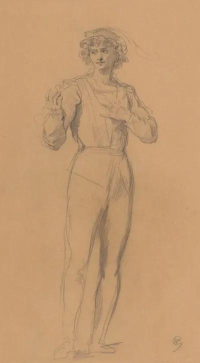 Young Man In A Renaissance Costume Sketch For The Painting Dandy