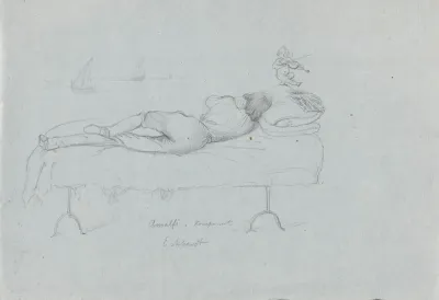 Young Man Lying In Bed
