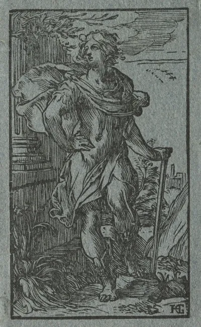 Young Man Standing With A Cane