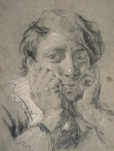 Young Man With Baretta With His Head In His Hands