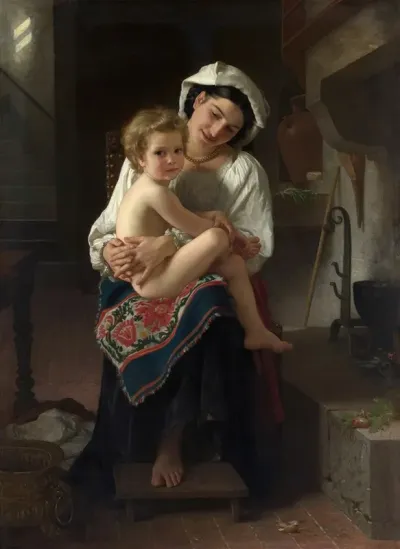 Young Mother Gazing At Her Child