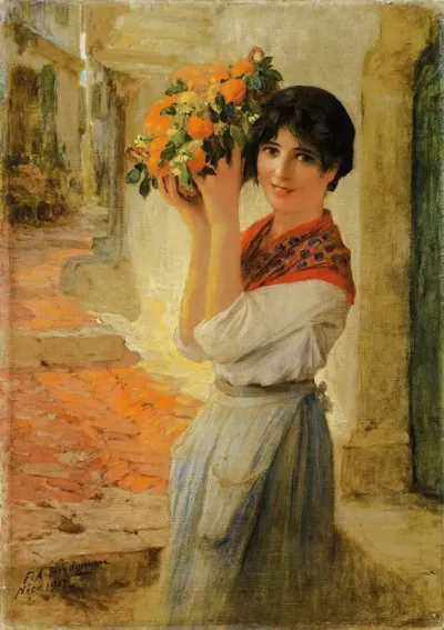 Young Nicoise With A Basket