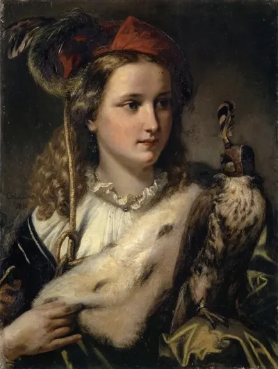 Young Nobel Woman With A Falcon