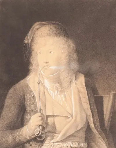 Young Smoker In An Ornate Costume