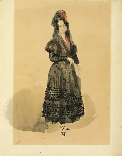 Young Spanish Lady In Costume Of Manola