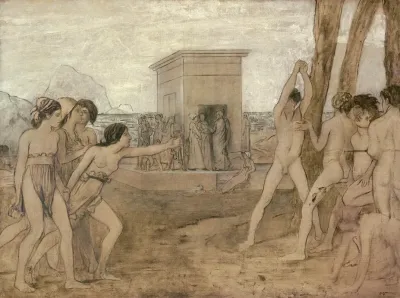 Young Spartan Girls Challenging Boys