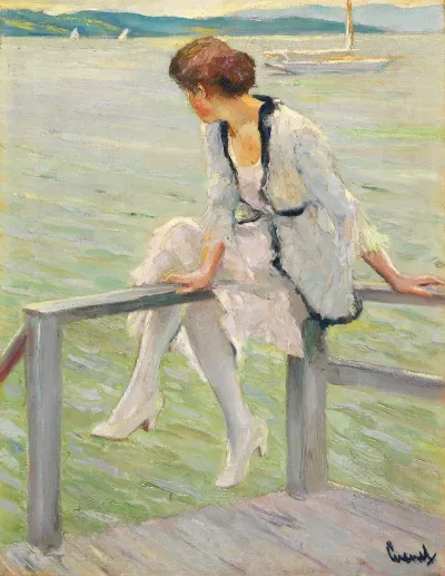 Young Woman At Lake Starnberg