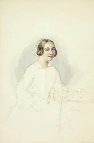 Young Woman At Writing Desk