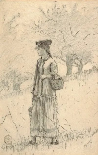 Young Woman Carrying A Basket