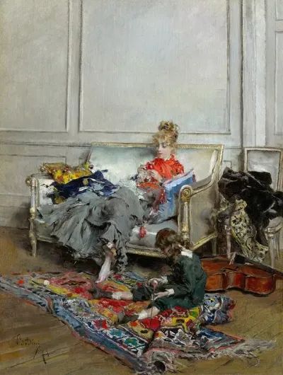 Young Woman Crocheting