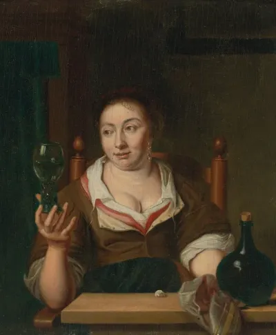 Young Woman Holding A Glass Of Wine