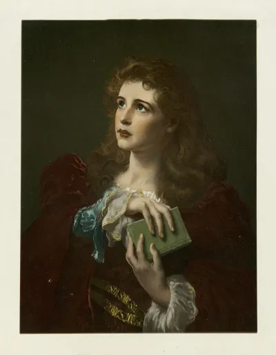 Young Woman Holding A Green Book