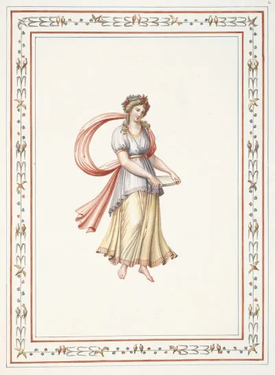 Young Woman Holding Platter