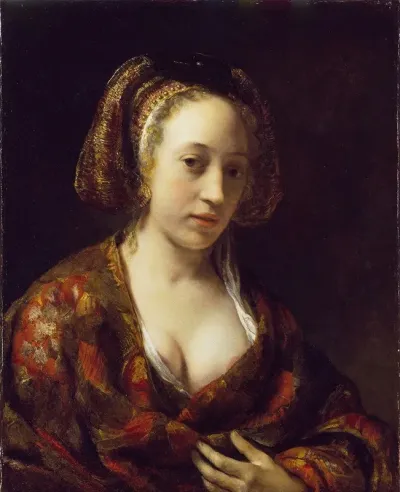 Young Woman In A Brocade Gown