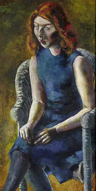 Young Woman In A Wicker Chair