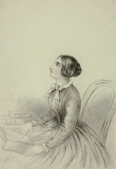 Young Woman Inspired While Reading