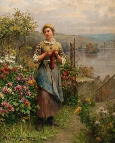 Young Woman Knitting 2